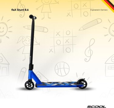 S'COOL Скутер для фристайлу – дитячий стент-скутер для дітей та підлітків від 6 років (Blue)