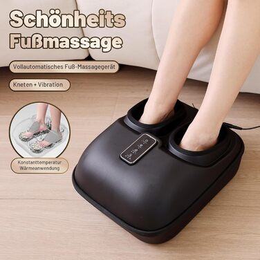 Масажер для ніг BeSokar Shiatsu з пультом, 6D-кнесірування, ролики, повітряна компресія, 3 рівні інтенсивності, теплова терапія