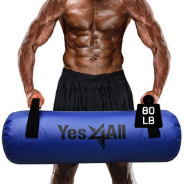 Мішок для фітнесу Yes4All з водою 36.3 кг, Aqua Bag для тренувань, великий, прозорий темно-синій