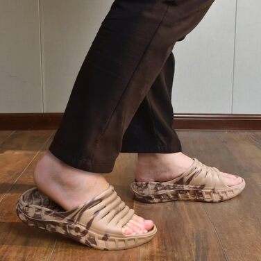 Чоловічі сандалі KuaiLu для відновлення після навантажень, ортопедичні шльопанці від плоскостопості, відкритий носок, спортивні пляжні тапочки (40 EU, камуфляж коричневий)