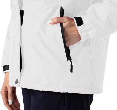 Жіноча зимова куртка YSENTO, водонепроникна, софтшел, флісова, функціональна з капюшоном, білий (XL)