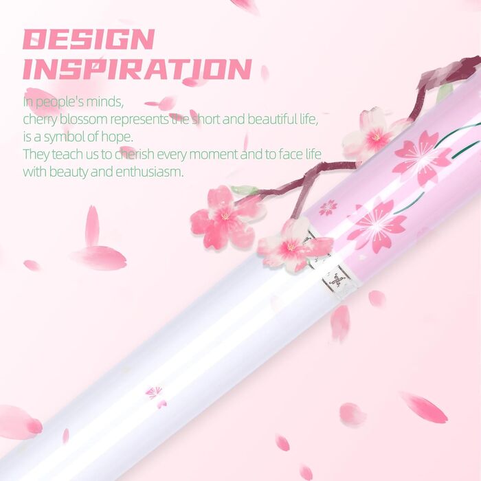 Професійний більярдний кий, 147,3 см, канадський клен, 20 oz, рожева квітка, подарунок для жінок