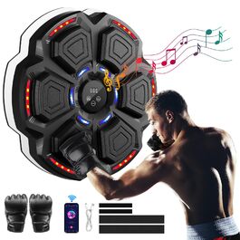 FOOING Розумна музична бокс-машина з Bluetooth, LED-підсвіткою та регульованою швидкістю для дому. Тренажер для зняття стресу з боксерськими рукавичками для дорослих та дітей