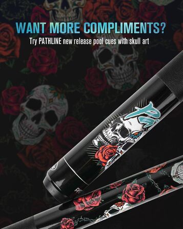 Більярдний кий Pathline Billard-Queuestab: канадський клен, 13 мм наконечник, чорний/молот, 20oz