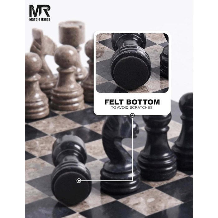 Шаховий набір з мармуру для дорослих, ручної роботи, 32 фігури, 2 додаткові королеви, коробка для зберігання, подарунок, декор (чорний & корал)
