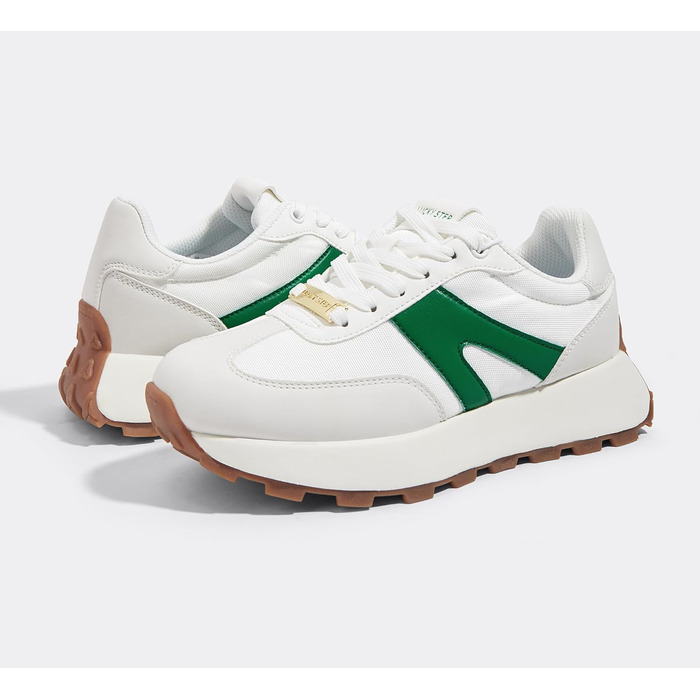 Кросівки жіночі Lucky Step на платформі, ретро-стиль, для бігу, тенісу та повсякденного носіння (Сіро-зелені, 41 EU)