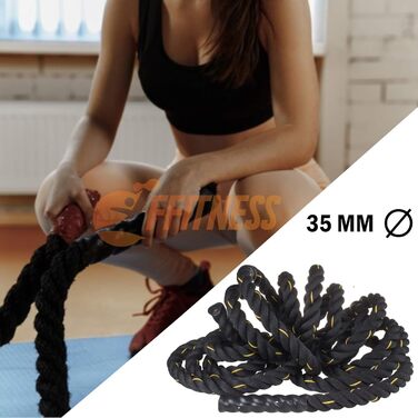 Мотузка для фітнесу FFITNESS Crossfit 9 м, 34 мм