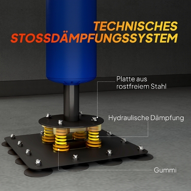 Спортивний комплекс SPORTNOW Boxstand: боксерська стійка, два speed bag'и, обертова стійка, килимок для ударів, регульована висота, сталь, 107 x 36 x 140-205 см, синій