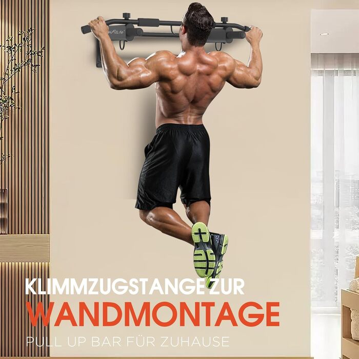 DH FitLife Klimmzugна турнік 4-в-1 для дому: турнік, бруси, петлі для боксу та тренажера | До 200 кг | 6 ручок | Стабільний та безпечний