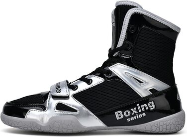 Боксерські кросівки для чоловіків. Зручні та дихаючі кросівки для боксу, єдиноборств, фітнесу та бодібілдингу. Білий, сірий, чорний, срібний кольори. Розмір EU 31