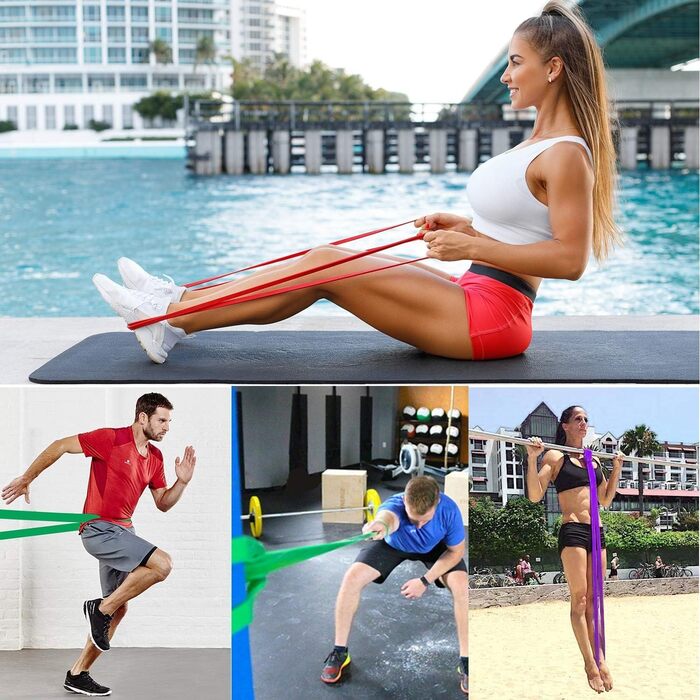 Набір еластичних стрічок для фітнесу та йоги: резинки для силових тренувань, фітнес-гумки для занять у залі та вдома