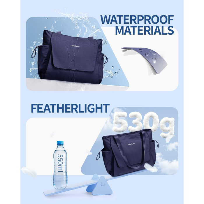 Сумка для йоги Yogatasche Damen (Marineblaue) велика водонепроникна з відділенням для мокрого та кріпленням для килимка