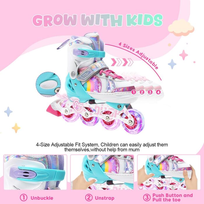 Дитячі ролики для дівчаток та хлопчиків, дизайн 