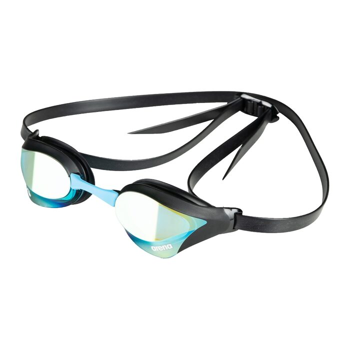 Окуляри для плавання Arena Cobra Core Swipe Mirror Unisex - дзеркальні, антифог, UV-захист, 5 носових перемичок, чорний