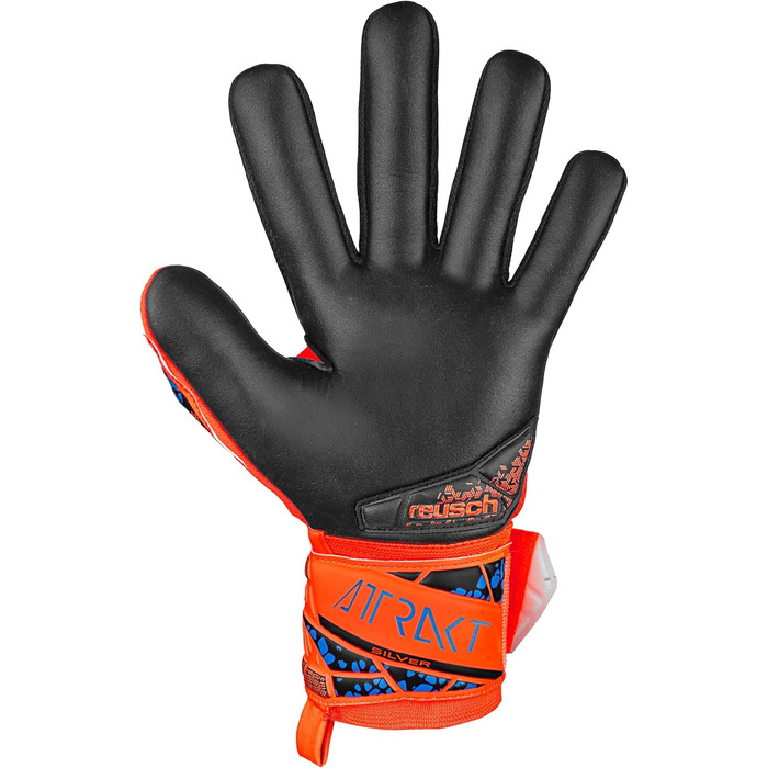 Воротарські рукавички Reusch Attrakt Silver NC, унісекс, розмір 9.5, помаранчево-синьо-чорні