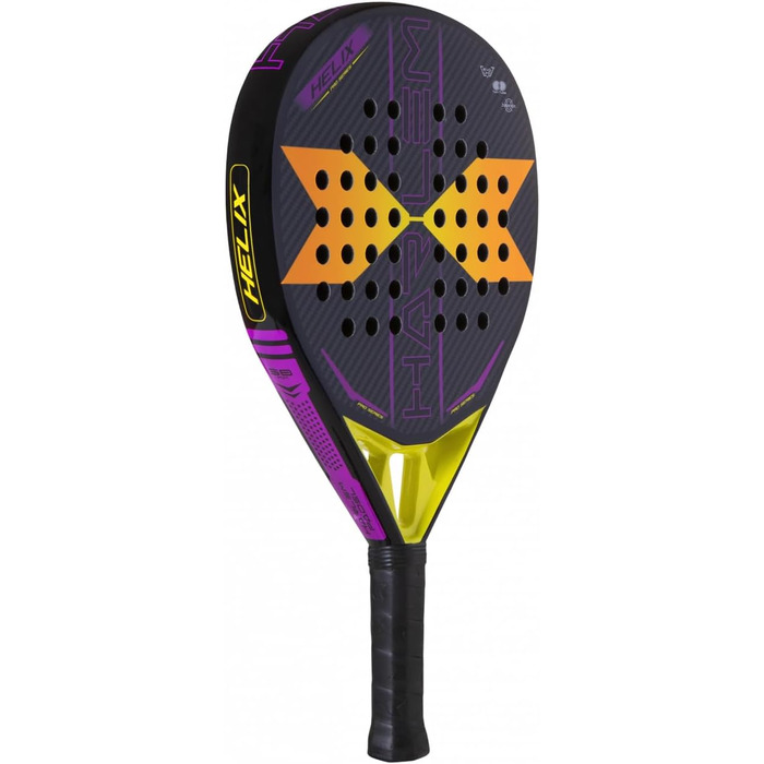 Падельна ракетка HARLEM PADEL Helix для дорослих, унісекс, чорна/жовта/фіолетова, універсальний розмір