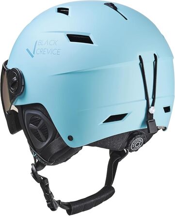 Чорний гірськолижний шолом BLACK CREVICE Kirchberg з візором та вентиляційними отворами. Дихаючий шолом для чоловіків та жінок Stillwater 1 (M, 54-57 см)