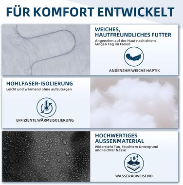 Спальний мішок Clostnature для кемпінгу та подорожей - Легкий, компактний, 3-сезонний, чорний, 0.9 кг