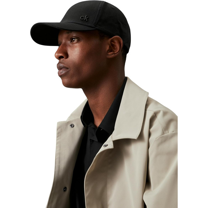 Чоловіча класична кепка Calvin Klein з бавовни, регульована, 6-панельна, чорна, один розмір