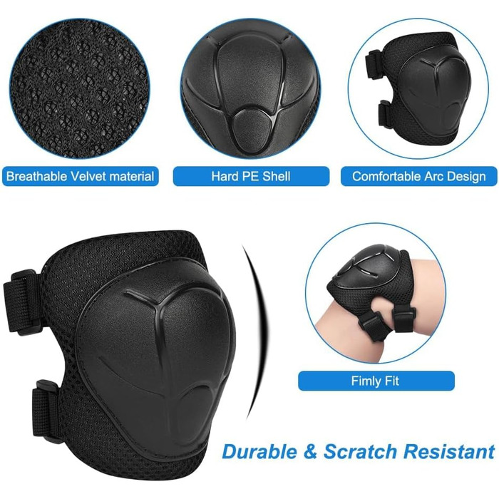 Дитячий шолом Flintronic для велосипеда, скейтборда, ролера, 2-13 років, комплект, чорний