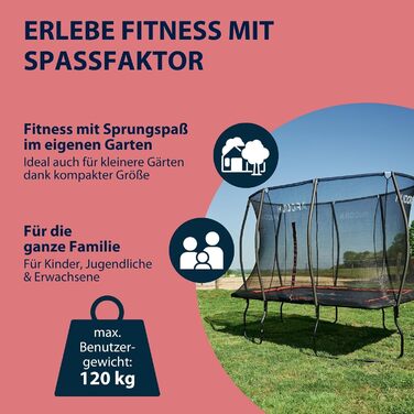 Батут HUDORA 4square 244x366/215x305 см - великий прямокутний для активного відпочинку, до 120 кг, сімейний, висока пружність, якісний