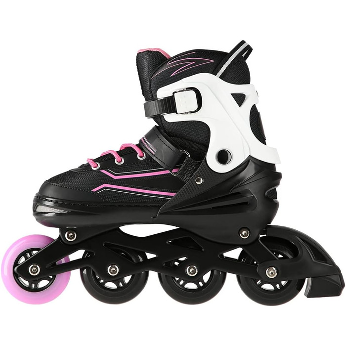 Жіночі роликові ковзани Nils ABEC7, регульовані, для дітей (чорно-рожеві, 39-42)