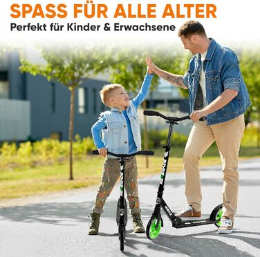 Міський ролер Hurtle Roller Kinder 10 років, складний та регульований по висоті (84–98 см), самокат для дітей та дорослих зі стійкою, з ремінним плечем, до 100 кг (Runner)