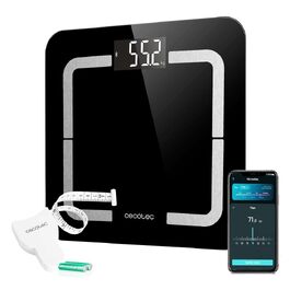 Розумні ваги Cecotec Surface Precision 9750 Smart Healthy з біоімпедансом, Bluetooth, 10 параметрів здоров'я, загартоване скло, чорні (30 x 30 см)