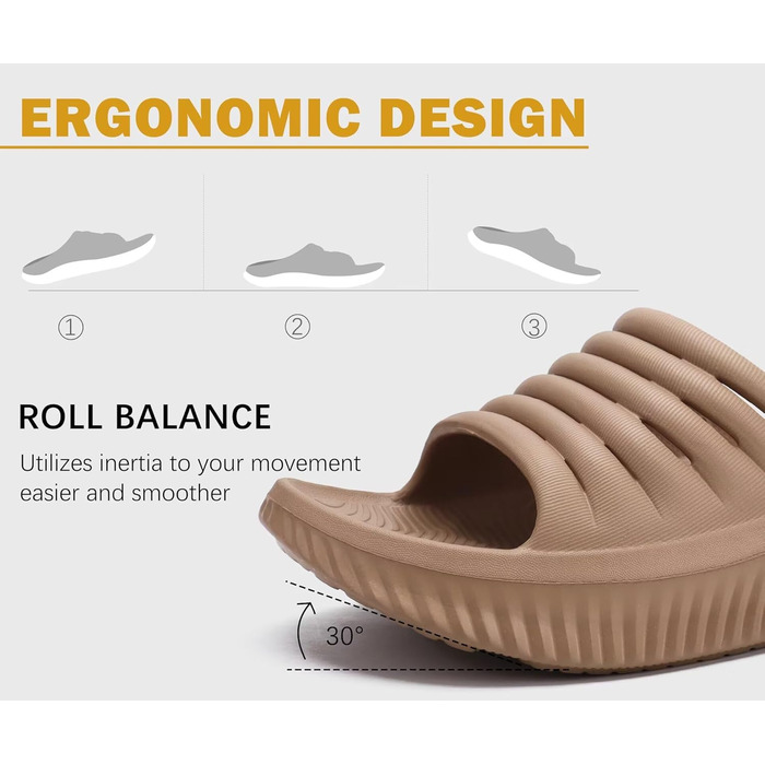 Ортопедичні відновлювальні сандалі KuaiLu для жінок, комфортні та легкі тапочки при плантарному фасціїті, розвантаження суглобів та спини, колір бежевий, розмір 40 EU