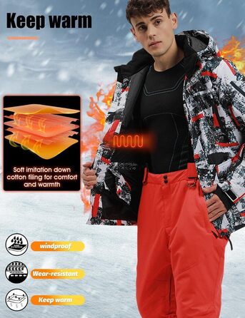 Спортивний костюм YEEFINE для чоловіків, червоно-білий + помаранчевий, XL