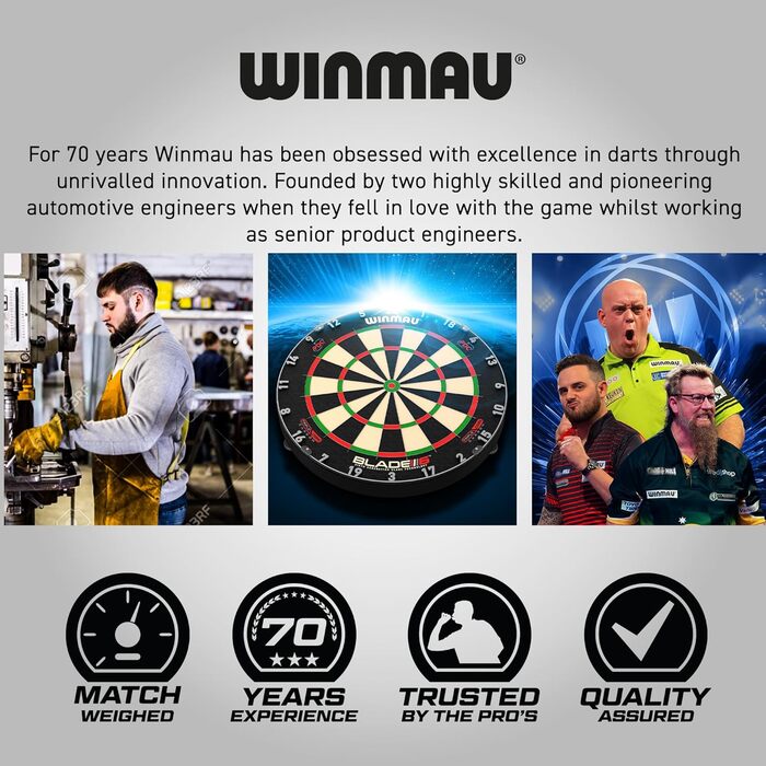 Набір для дартсу WINMAU PDC Ultimate, сталеві дротики 22 г з латуні, аксесуари, оперення та стержні