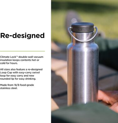Термобутилка Klean Kanteen Classic з петлевою кришкою, неіржавна сталь, універсальний розмір