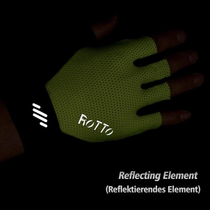 ROTTO Велосипедні рукавички напівпальці, посилені, для шосе, гірського велосипеда, їзди, унісекс (неоновий жовтий, M)