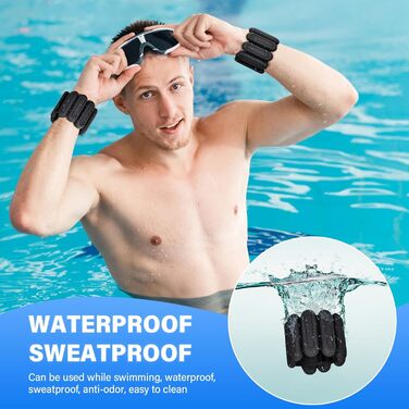 Набір манжет для зап'ястя 2 шт. чорного кольору, 2 * 480г, регульовані вантажні манжети для фітнесу, йоги, аеробіки та силових тренувань