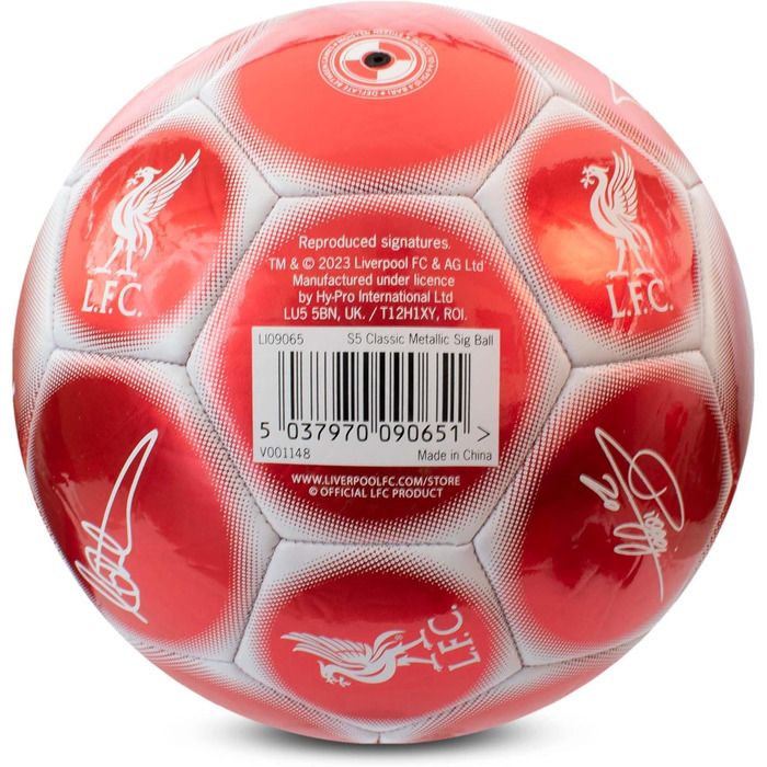 Офіційний футбольний м'яч Liverpool F.C. Hy-Pro, металевий, розмір 5, для тренувань і матчів, колекційний, для дітей і дорослих