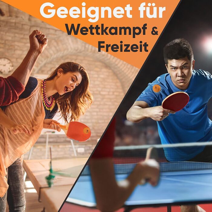 Набір тенісних м'ячів Villkin 3 зірки 40+ 24 шт. - Міцні м'ячі для настільного тенісу для відпочинку та змагань. Оранжеві м'ячі 40 мм.