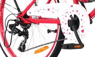 Дівчачий велосипед Sun Baby 20 дюймів, 6 швидкостей Shimano, для дітей 6-10 років, білий/золотий, Heart Bike