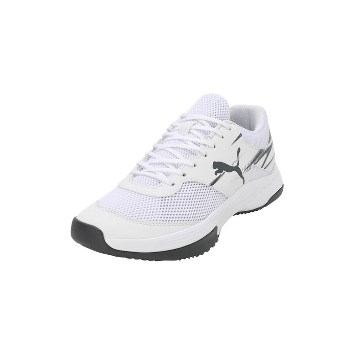 Кросівки для залу PUMA Unisex Varion II Indoor Court Shoe, білі з сірим (Puma White Shadow Gray), розмір 42 EU