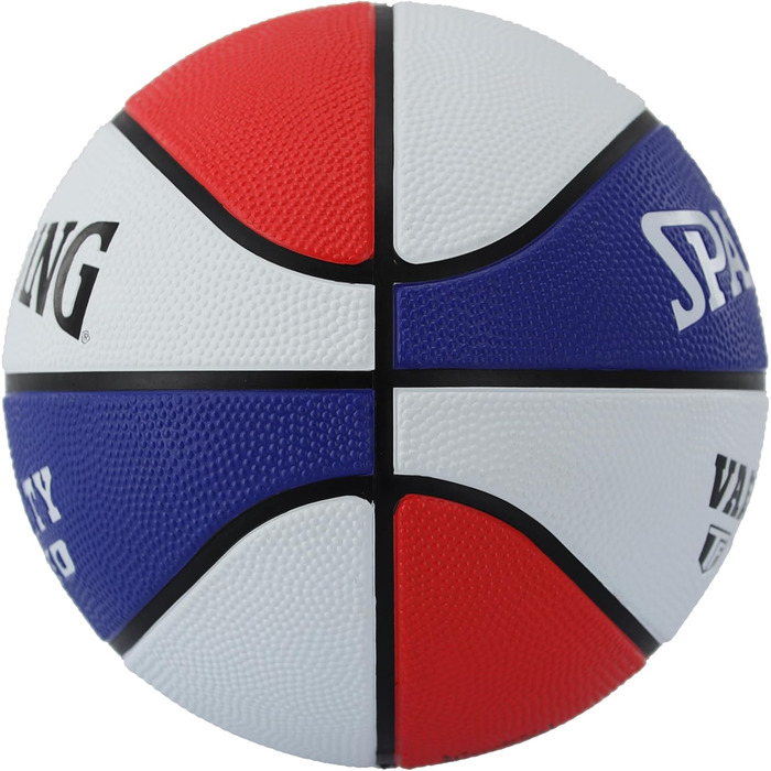 Баскетбольний м'яч Spalding TF-150 Varsity: міцний гумовий матеріал, офіційний розмір, для всіх поверхонь, з рельєфним покриттям Shooter's Seam (червоний, білий, синій)
