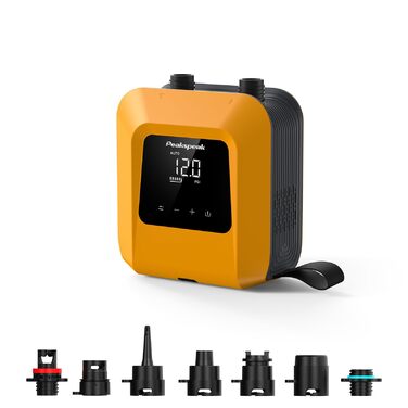 Електричний насос для SUP-дошки Peakspeak 20PSI з акумулятором: інтелектуальне надування та здуття, автоматичне вимкнення для каяків, човнів, матраців та кемпінгу, помаранчевий