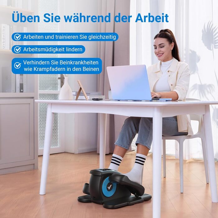 Міні еліптичний тренажер MERACH з пультом, дисплеєм, 12 швидкостей, тихий та портативний степер для дорослих, молоді та людей похилого віку, чорний