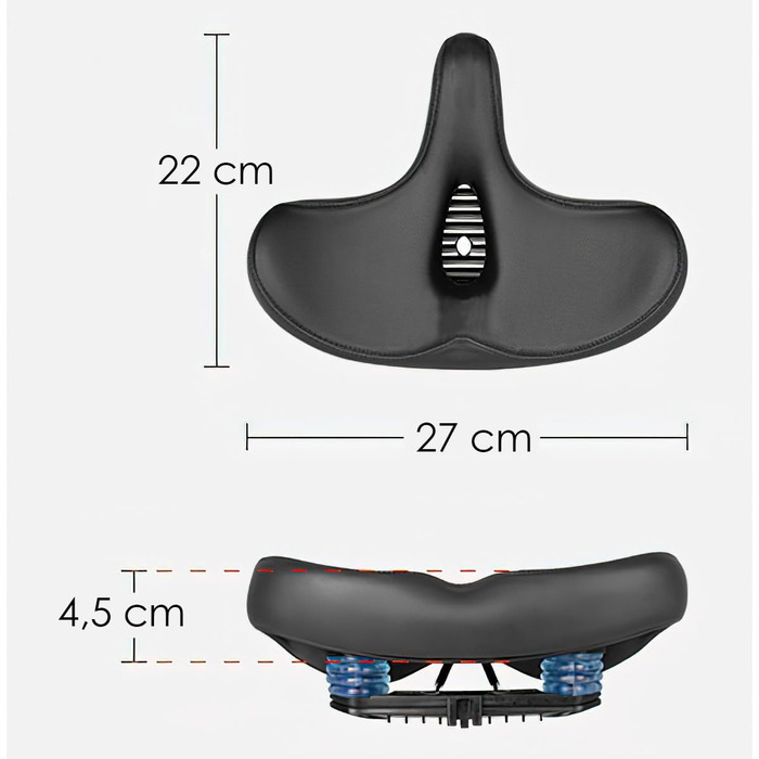 Зручний велосипедний сідло Midgard з дихаючим матеріалом, широке та з м'якою підкладкою для жінок та чоловіків, з вирізом O-Zone