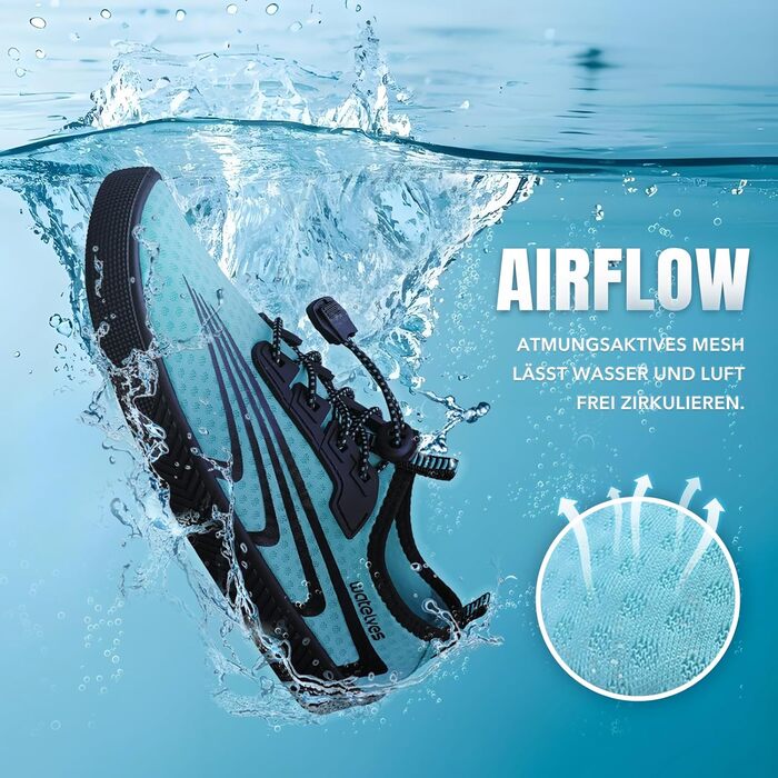 Чоботи для плавання WateLves: чоловічі та жіночі, для пляжу, аквашузи, босоніжки для плавання, швидко сохнуть, колір: місячний зелений, розмір EU 37