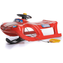 Дитячий санки Zigi-Zet Control: пластикові санки з тяговим тросом та керуванням, 2 кольори (червоний)