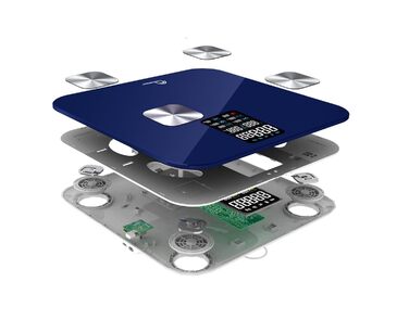 Ваги-аналізатор тіла LITTLE BALANCE 8661 Cardio X4 USB-R, нічний синій, до 180 кг, розумні, з USB зарядкою, перезаряджувані, без батарейок, ремонтопридатні