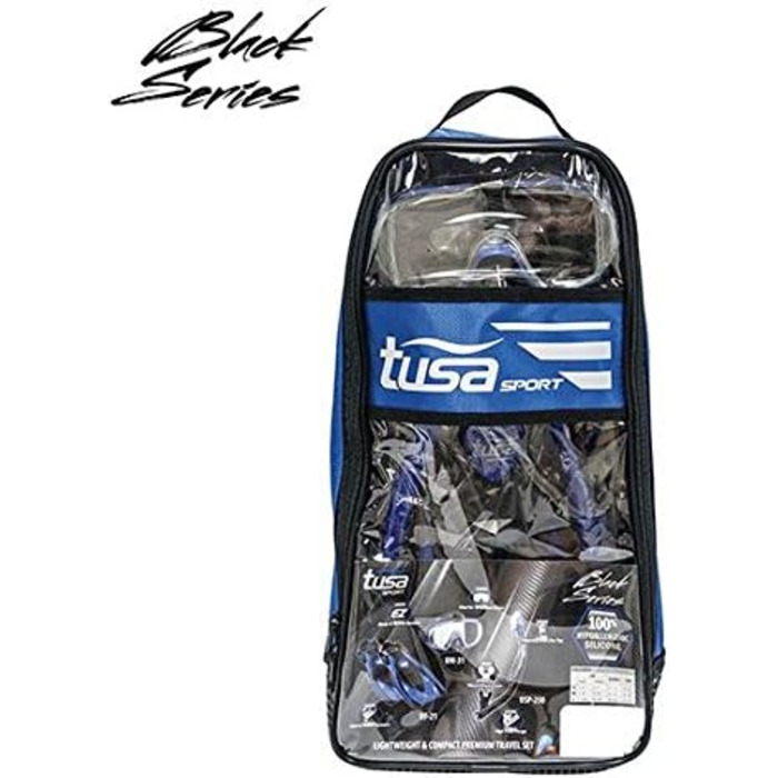 Набір для снорклінгу TUSA Visio Travel - маска, трубка, ласти, сумка (M (36-42), блакитний)