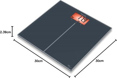 Цифрова скляна вага Beurer GS 280 BMI Genius з інтерпретацією ІМТ і кольоровим дисплеєм
