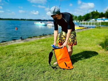 Надувна безпекова буя для плавання SAFE4SPORT RunSwimmer 3в1: водонепроникний рюкзак та гермосумка на 28л для триатлону