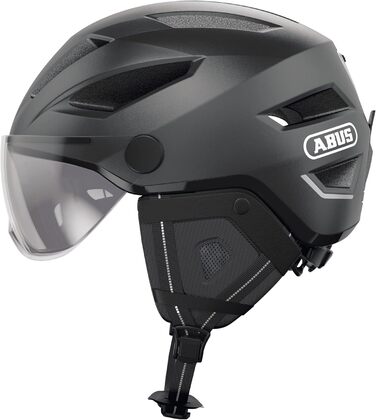 Велошолом ABUS Stadthelm Pedelec 2.0 ACE з підсвіткою, візором, дощовиком, захистом вух для чоловіків і жінок