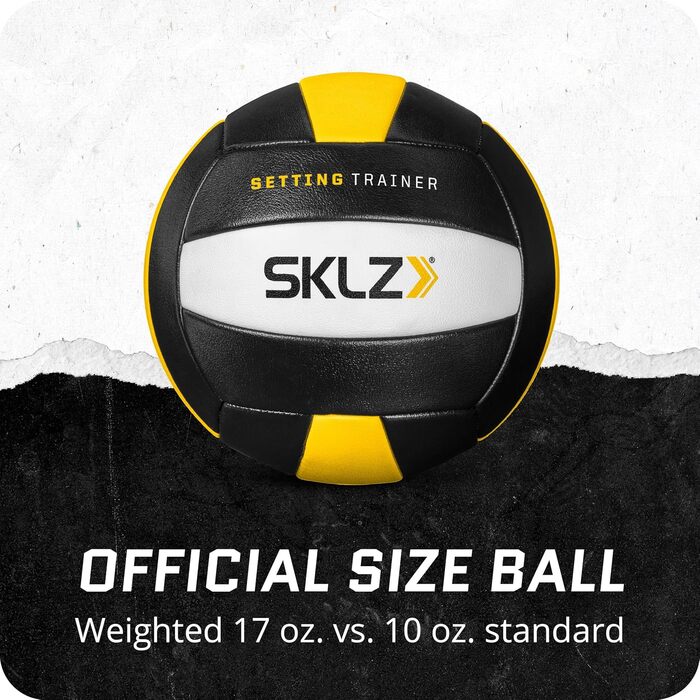 Тренажер для волейбольного пасу SKLZ, чорний, для залу та вулиці, обтяжений м'яч 480 г – покращує контроль, силу, точність, рівномірний розподіл ваги, тренування м'язів